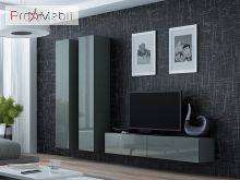 ТВ тумба навесная 140 Vigo серый матовый/серый глянец Cama