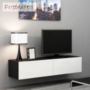 ТВ тумба навесная 140 Vigo черный матовый/белый глянец Cama