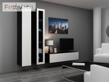 ТВ тумба навесная 140 Vigo черный матовый/белый глянец Cama