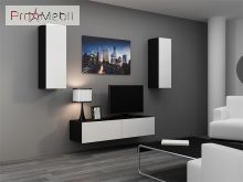 ТВ тумба навесная 140 Vigo черный матовый/белый глянец Cama