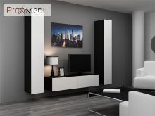 ТВ тумба навесная 140 Vigo черный матовый/белый глянец Cama