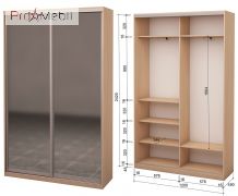 Шафа-купе Roko 2.42.242.45-2 2 дзеркала 120