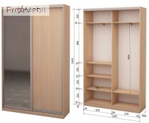 Шафа-купе Roko 2.42.242.45-2 ДСП дзеркало 120