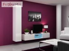 ТВ тумба навісна 180 Glass Vigo білий матовий/білий глянець Cama