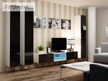 ТВ тумба навісна 180 Glass Vigo білий матовий/чорний глянець Cama