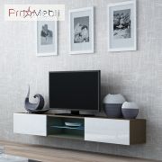 ТВ тумба навісна 180 Glass Vigo лате/білий глянець Cama