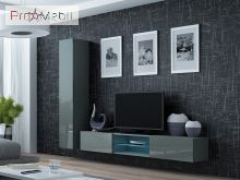 ТВ тумба навісна 180 Glass Vigo сірий матовий/сірий глянець Cama