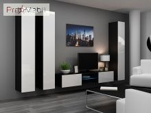 ТВ тумба навісна 180 Glass Vigo чорний матовий/білий глянець Cama