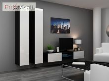 ТВ тумба навісна 180 Glass Vigo чорний матовий/білий глянець Cama