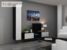 ТВ тумба навісна 180 Glass Vigo чорний матовий/білий глянець Cama