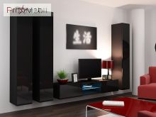 ТВ тумба навесная 180 Glass Vigo черный матовый/черный глянец Cama