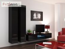 ТВ тумба навесная 180 Glass Vigo черный матовый/черный глянец Cama