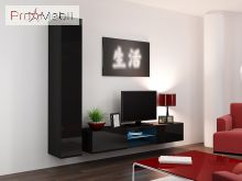 ТВ тумба навесная 180 Glass Vigo черный матовый/черный глянец Cama
