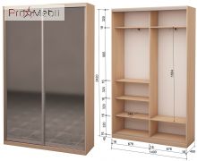 Шафа-купе Roko 2.42.242.45-2 2 дзеркала 140