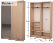 Шкаф-купе Roko 2.42.242.45-2 ДСП зеркало 140