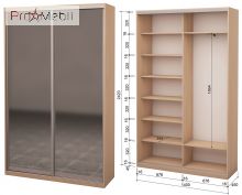 Шафа-купе Roko 2.62.242.45-1 2 дзеркала 140