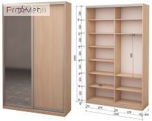 Шкаф-купе Roko 2.64.242.45-2 ДСП зеркало 140