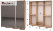 Шафа-купе Roko 3.222.242.45-3 3 дзеркала 179.2
