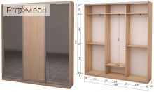 Шафа-купе Roko 3.222.242.45-3 ДСП 2 дзеркала 179.2