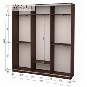 Шкаф-купе Roko 3.222.242.45-3 3 зеркала 209.2