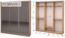 Шкаф-купе Roko 3.222.242.45-3 3 зеркала 209.2