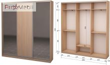 Шафа-купе Roko 3.222.242.45-3 ДСП 2 дзеркала 209.2