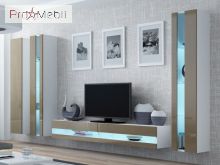 ТВ тумба навесная 180 New Vigo белый матовый/латте глянец Cama