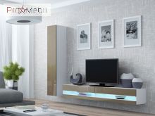 ТВ тумба навесная 180 New Vigo белый матовый/латте глянец Cama