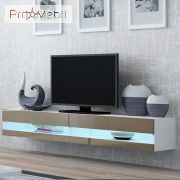 ТВ тумба навесная 180 New Vigo белый матовый/латте глянец Cama