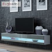 ТВ тумба навесная 180 New Vigo белый матовый/серый глянец Cama