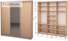 Шафа-купе Roko 3.464.242.45-2 2 ДСП дзеркало 179.2