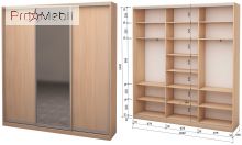 Шкаф-купе Roko 3.464.242.45-2 2 ДСП зеркало 209.2