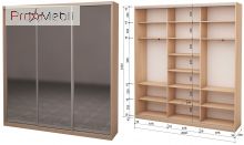Шафа-купе Roko 3.464.242.45-2 3 дзеркала 209.2