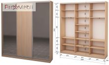 Шафа-купе Roko 3.464.242.45-2 ДСП 2 дзеркала 209.2