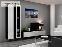 Гостиная 3 Vigo черный матовый/белый глянец Cama