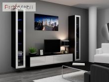 Гостиная 5 Vigo черный матовый/белый глянец Cama