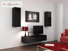 Мини стенка 7 Vigo черный матовый/черный глянец Cama