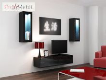 Мини стенка 8 Vigo черный матовый/черный глянец Cama