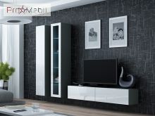Стенка 10 Vigo серый матовый/белый глянец Cama