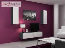 Мини стенка 7 Vigo серый матовый/белый глянец Cama