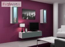 Мини стенка 8 Vigo белый матовый/серый глянец Cama