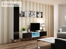 Стенка 21 Vigo белый матовый/черный глянец Cama