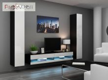 Гостиная 4 New Vigo черный матовый/белый глянец Cama