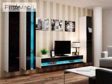 Гостиная 7 New Vigo белый матовый/черный глянец Cama