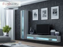 Стенка 8 New Vigo белый матовый/серый глянец Cama