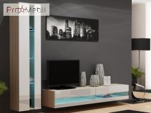 Стенка 8 New Vigo дуб сонома/белый глянец Cama