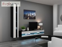 Стенка 8 New Vigo черный матовый/белый глянец Cama