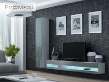 Стенка 9 New Vigo белый матовый/серый глянец Cama