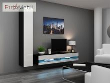Стенка 9 New Vigo черный матовый/белый глянец Cama