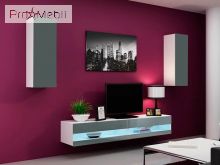 Мини стенка 10 New Vigo белый матовый/серый глянец Cama